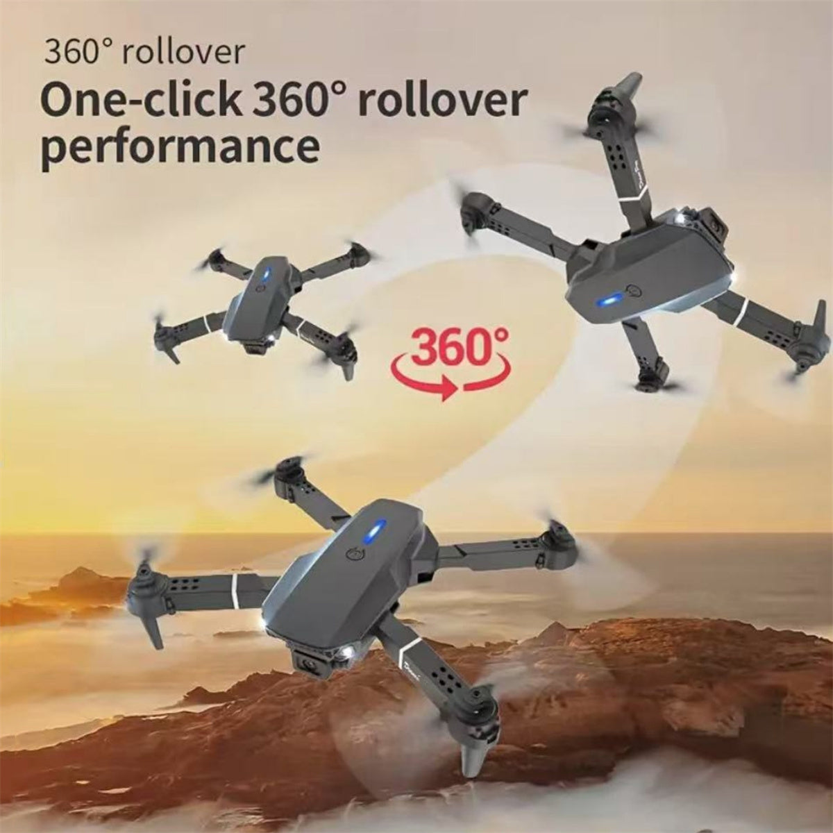 The Battery Configuration Of The E88 Smart Camera Drone Features Real-time Image Transmission From A Single Camera. It Has One-click Touch And Landing Functions. This Is A Foldable Remote-controlled D