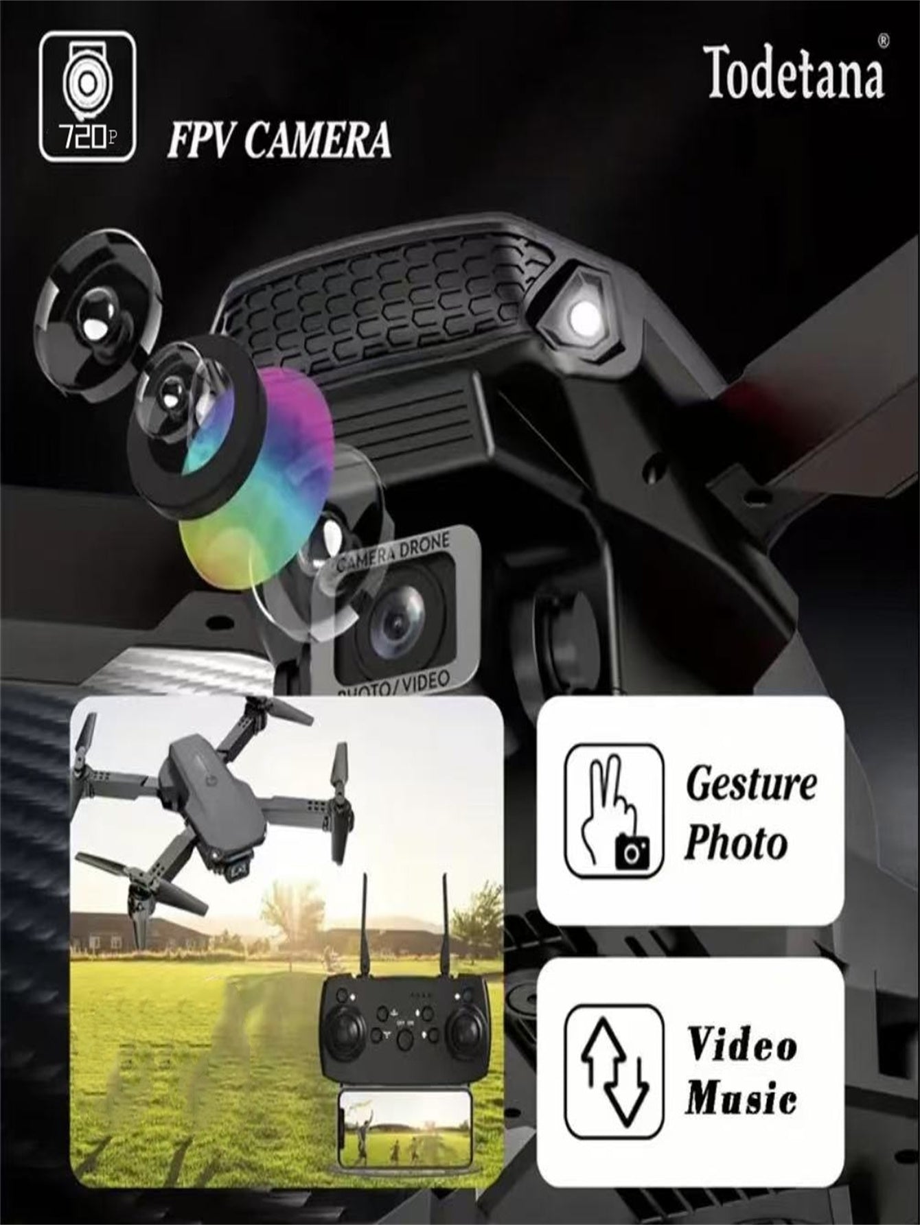 The Battery Configuration Of The E88 Smart Camera Drone Features Real-time Image Transmission From A Single Camera. It Has One-click Touch And Landing Functions. This Is A Foldable Remote-controlled D